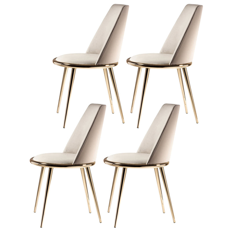 Metal Scandinavian Restaurant Side Chair Parsons Matte Finish Dining Chair Off-White 4 Piece Set Clearhalo ' kitchen&dining_furn' 'Dining Chairs' 'Dining Tables & Seating' 'dining_chair' 'furn' 'furn_dining_chair' 'Furniture' 'furniture_dining_chair' 'Kitchen & Dining Furniture' 'kitchen' 3598311