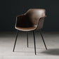 Scandinavian Dining Arm Chair Solid Back Side Chair with 4 Metal Legs for Home Use Brown 1 Piece Clearhalo ' kitchen&dining_furn' 'Dining Chairs' 'Dining Tables & Seating' 'dining_chair' 'Furniture' 'furniture_dining_chair' 'Kitchen & Dining Furniture' 'kitchen' 3598313