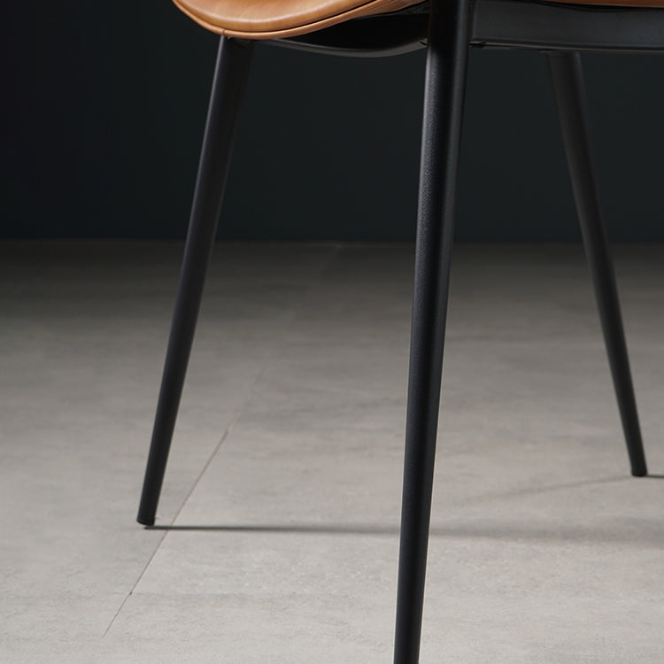 Scandinavian Dining Arm Chair Solid Back Side Chair with 4 Metal Legs for Home Use Clearhalo ' kitchen&dining_furn' 'Dining Chairs' 'Dining Tables & Seating' 'dining_chair' 'Furniture' 'furniture_dining_chair' 'Kitchen & Dining Furniture' 'kitchen' 3598327