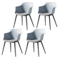 Scandinavian Dining Arm Chair Solid Back Side Chair with 4 Metal Legs for Home Use Light Blue Set of 4 Clearhalo ' kitchen&dining_furn' 'Dining Chairs' 'Dining Tables & Seating' 'dining_chair' 'Furniture' 'furniture_dining_chair' 'Kitchen & Dining Furniture' 'kitchen' 3598328