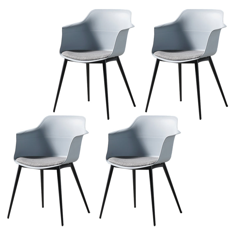 Scandinavian Dining Arm Chair Solid Back Side Chair with 4 Metal Legs for Home Use Light Blue Set of 4 Clearhalo ' kitchen&dining_furn' 'Dining Chairs' 'Dining Tables & Seating' 'dining_chair' 'Furniture' 'furniture_dining_chair' 'Kitchen & Dining Furniture' 'kitchen' 3598328