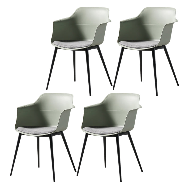 Scandinavian Dining Arm Chair Solid Back Side Chair with 4 Metal Legs for Home Use Light Green Set of 4 Clearhalo ' kitchen&dining_furn' 'Dining Chairs' 'Dining Tables & Seating' 'dining_chair' 'Furniture' 'furniture_dining_chair' 'Kitchen & Dining Furniture' 'kitchen' 3598338