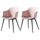 Scandinavian Dining Arm Chair Solid Back Side Chair with 4 Metal Legs for Home Use Pink Set of 2 Clearhalo ' kitchen&dining_furn' 'Dining Chairs' 'Dining Tables & Seating' 'dining_chair' 'Furniture' 'furniture_dining_chair' 'Kitchen & Dining Furniture' 'kitchen' 3598340