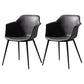 Scandinavian Dining Arm Chair Solid Back Side Chair with 4 Metal Legs for Home Use Dark Gray Set of 2 Clearhalo ' kitchen&dining_furn' 'Dining Chairs' 'Dining Tables & Seating' 'dining_chair' 'Furniture' 'furniture_dining_chair' 'Kitchen & Dining Furniture' 'kitchen' 3598343