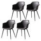 Scandinavian Dining Arm Chair Solid Back Side Chair with 4 Metal Legs for Home Use Dark Gray Set of 4 Clearhalo ' kitchen&dining_furn' 'Dining Chairs' 'Dining Tables & Seating' 'dining_chair' 'Furniture' 'furniture_dining_chair' 'Kitchen & Dining Furniture' 'kitchen' 3598344
