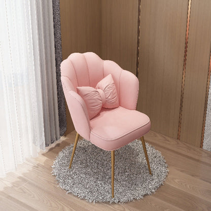 Scandinavian Dining Chair Solid Back Side Chair with 4 Metal Legs for Home Use Pink 1 Piece Brass Gold Clearhalo ' kitchen&dining_furn' 'Dining Chairs' 'Dining Tables & Seating' 'dining_chair' 'furn' 'furn_dining_chair' 'Furniture' 'furniture_dining_chair' 'Kitchen & Dining Furniture' 'kitchen' 3598354