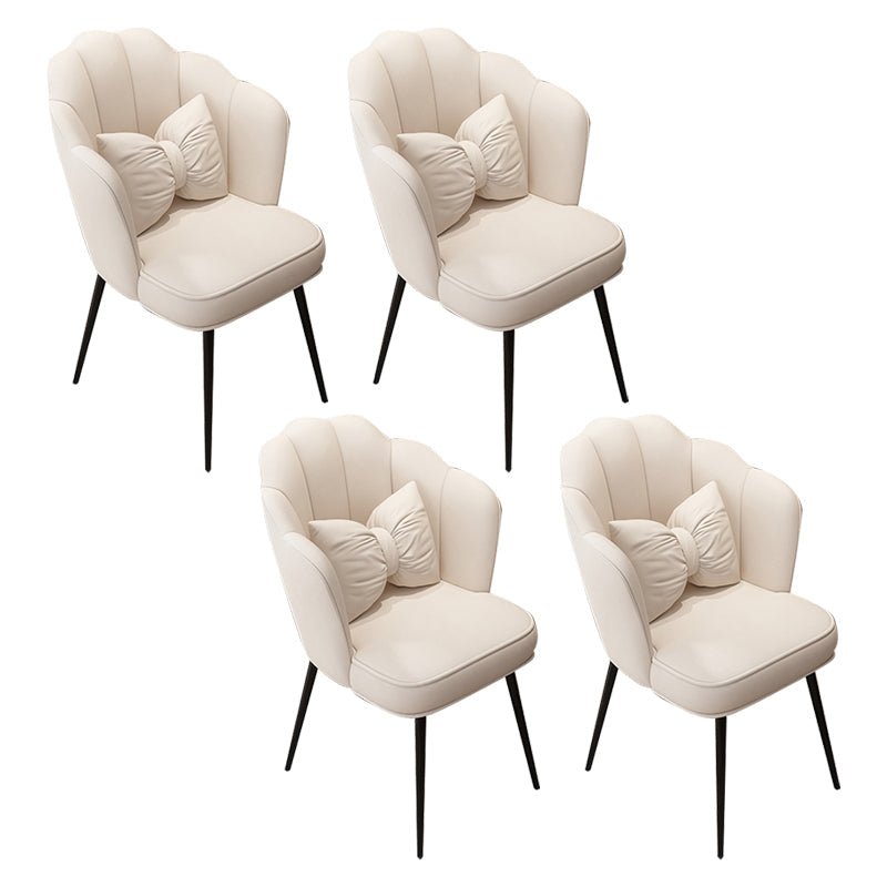 Scandinavian Dining Chair Solid Back Side Chair with 4 Metal Legs for Home Use Off-White 4 Piece Set Black Clearhalo ' kitchen&dining_furn' 'Dining Chairs' 'Dining Tables & Seating' 'dining_chair' 'furn' 'furn_dining_chair' 'Furniture' 'furniture_dining_chair' 'Kitchen & Dining Furniture' 'kitchen' 3598361