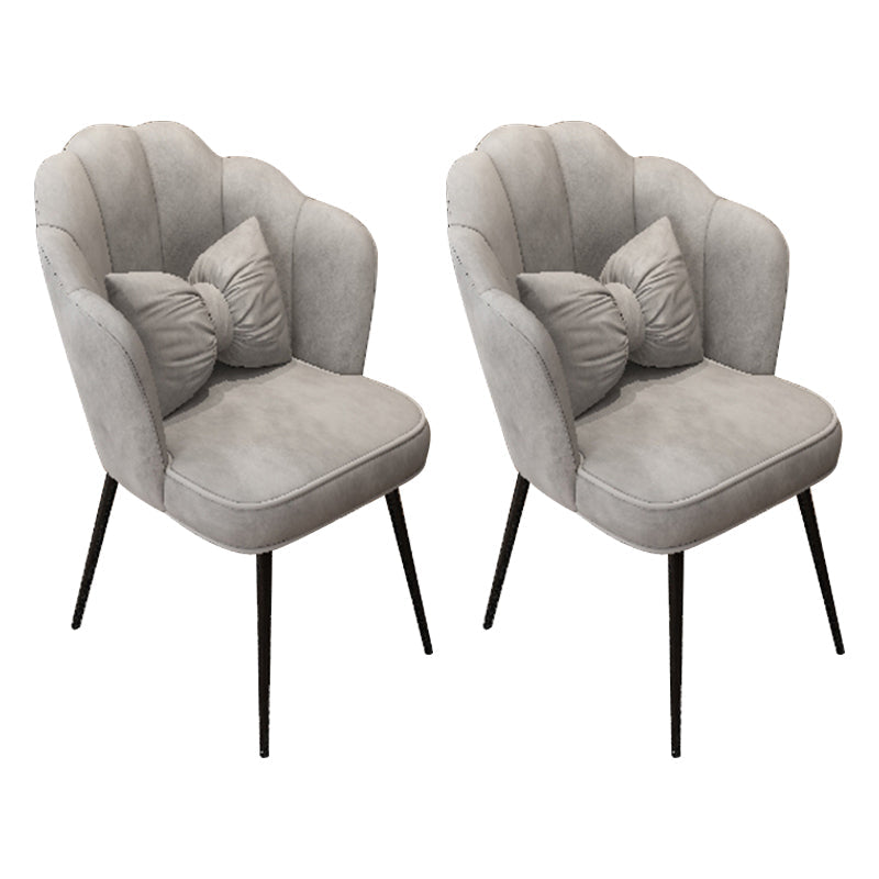 Scandinavian Dining Chair Solid Back Side Chair with 4 Metal Legs for Home Use Grey 2 Piece Set Black Clearhalo ' kitchen&dining_furn' 'Dining Chairs' 'Dining Tables & Seating' 'dining_chair' 'furn' 'furn_dining_chair' 'Furniture' 'furniture_dining_chair' 'Kitchen & Dining Furniture' 'kitchen' 3598366