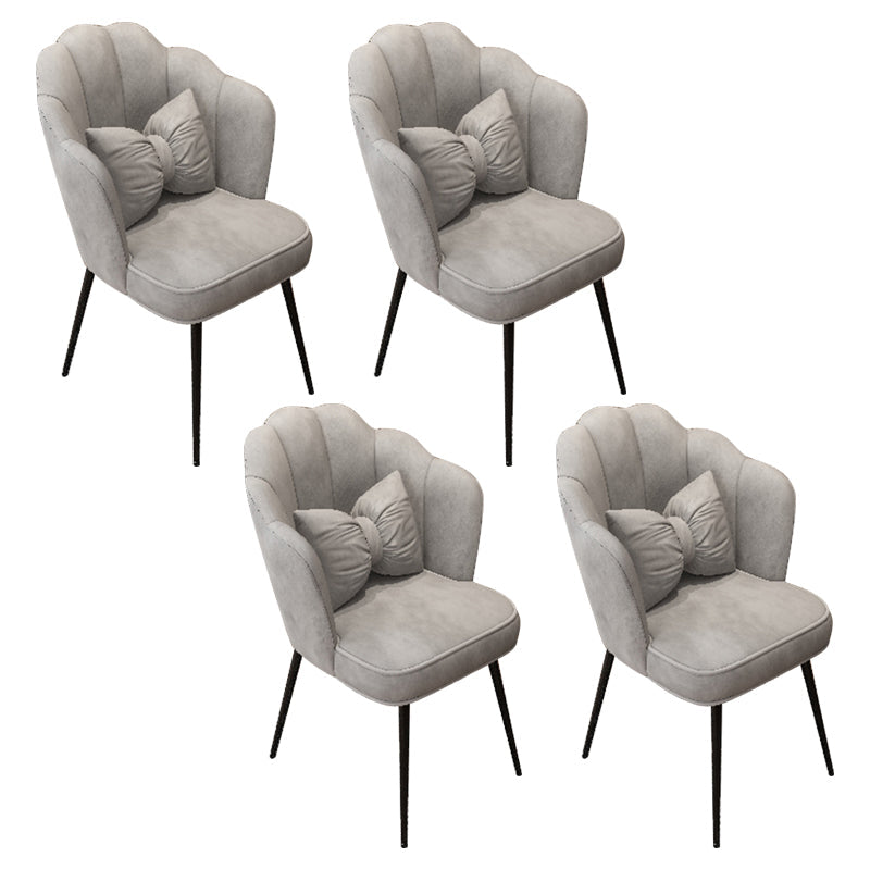 Scandinavian Dining Chair Solid Back Side Chair with 4 Metal Legs for Home Use Grey 4 Piece Set Black Clearhalo ' kitchen&dining_furn' 'Dining Chairs' 'Dining Tables & Seating' 'dining_chair' 'furn' 'furn_dining_chair' 'Furniture' 'furniture_dining_chair' 'Kitchen & Dining Furniture' 'kitchen' 3598368