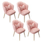 Scandinavian Dining Chair Solid Back Side Chair with 4 Metal Legs for Home Use Pink 4 Piece Set Brass Gold Clearhalo ' kitchen&dining_furn' 'Dining Chairs' 'Dining Tables & Seating' 'dining_chair' 'furn' 'furn_dining_chair' 'Furniture' 'furniture_dining_chair' 'Kitchen & Dining Furniture' 'kitchen' 3598371