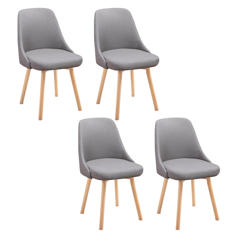 Scandinavian Beech Upholstered Side Chair Parsons Dining Chair for Home Natural Dark Gray 4 Piece Set Clearhalo ' kitchen&dining_furn' 'Dining Chairs' 'Dining Tables & Seating' 'dining_chair' 'furn' 'furn_dining_chair' 'Furniture' 'furniture_dining_chair' 'Kitchen & Dining Furniture' 'kitchen' 3598380