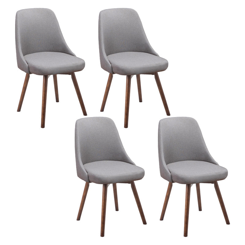 Scandinavian Beech Upholstered Side Chair Parsons Dining Chair for Home Walnut Dark Gray 4 Piece Set Clearhalo ' kitchen&dining_furn' 'Dining Chairs' 'Dining Tables & Seating' 'dining_chair' 'furn' 'furn_dining_chair' 'Furniture' 'furniture_dining_chair' 'Kitchen & Dining Furniture' 'kitchen' 3598392