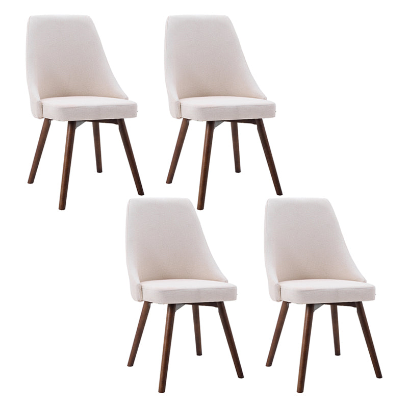 Scandinavian Beech Upholstered Side Chair Parsons Dining Chair for Home Walnut Beige 4 Piece Set Clearhalo ' kitchen&dining_furn' 'Dining Chairs' 'Dining Tables & Seating' 'dining_chair' 'furn' 'furn_dining_chair' 'Furniture' 'furniture_dining_chair' 'Kitchen & Dining Furniture' 'kitchen' 3598397