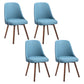 Scandinavian Beech Upholstered Side Chair Parsons Dining Chair for Home Walnut Blue 4 Piece Set Clearhalo ' kitchen&dining_furn' 'Dining Chairs' 'Dining Tables & Seating' 'dining_chair' 'furn' 'furn_dining_chair' 'Furniture' 'furniture_dining_chair' 'Kitchen & Dining Furniture' 'kitchen' 3598403