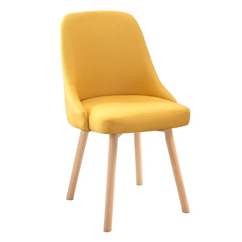 Scandinavian Beech Upholstered Side Chair Parsons Dining Chair for Home Wood Yellow 1 Piece Clearhalo ' kitchen&dining_furn' 'Dining Chairs' 'Dining Tables & Seating' 'dining_chair' 'furn' 'furn_dining_chair' 'Furniture' 'furniture_dining_chair' 'Kitchen & Dining Furniture' 'kitchen' 3598407