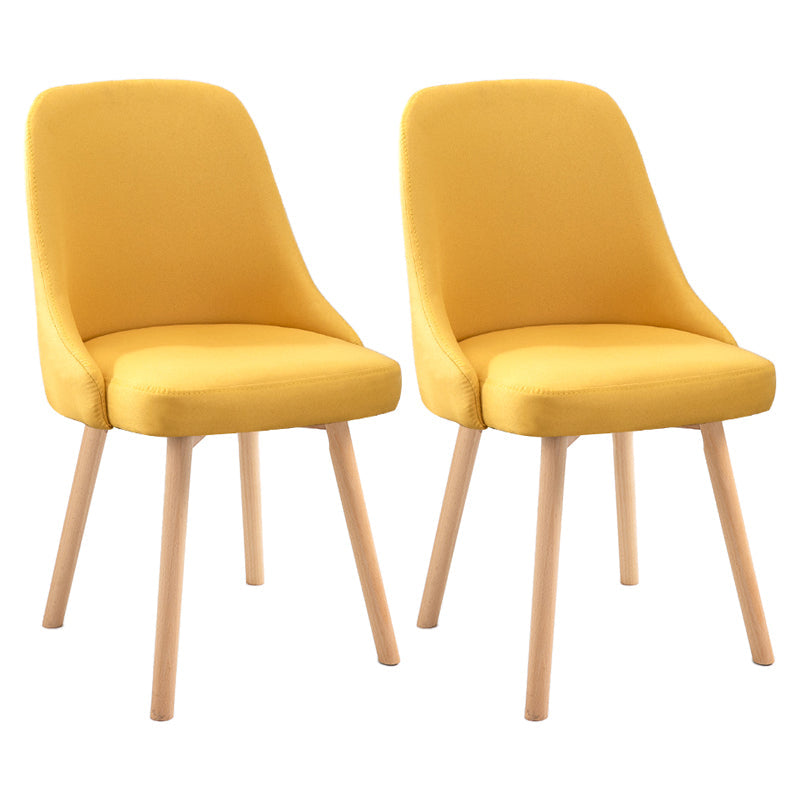 Scandinavian Beech Upholstered Side Chair Parsons Dining Chair for Home Wood Yellow 2 Piece Set Clearhalo ' kitchen&dining_furn' 'Dining Chairs' 'Dining Tables & Seating' 'dining_chair' 'furn' 'furn_dining_chair' 'Furniture' 'furniture_dining_chair' 'Kitchen & Dining Furniture' 'kitchen' 3598408