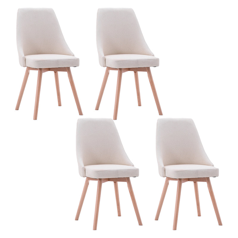 Scandinavian Beech Upholstered Side Chair Parsons Dining Chair for Home Wood Beige 4 Piece Set Clearhalo ' kitchen&dining_furn' 'Dining Chairs' 'Dining Tables & Seating' 'dining_chair' 'furn' 'furn_dining_chair' 'Furniture' 'furniture_dining_chair' 'Kitchen & Dining Furniture' 'kitchen' 3598415