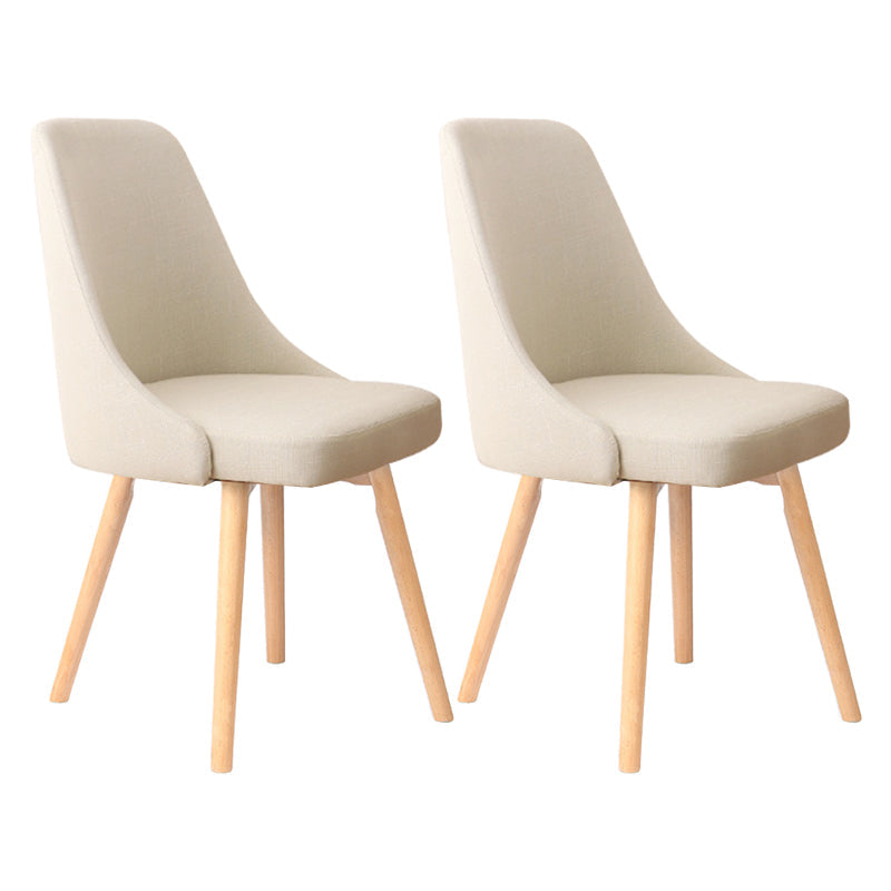 Scandinavian Beech Upholstered Side Chair Parsons Dining Chair for Home Natural Beige 2 Piece Set Clearhalo ' kitchen&dining_furn' 'Dining Chairs' 'Dining Tables & Seating' 'dining_chair' 'furn' 'furn_dining_chair' 'Furniture' 'furniture_dining_chair' 'Kitchen & Dining Furniture' 'kitchen' 3598426