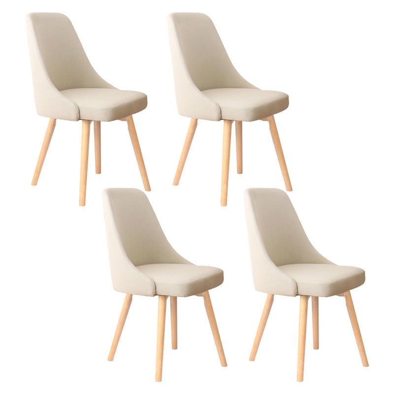 Scandinavian Beech Upholstered Side Chair Parsons Dining Chair for Home Natural Beige 4 Piece Set Clearhalo ' kitchen&dining_furn' 'Dining Chairs' 'Dining Tables & Seating' 'dining_chair' 'furn' 'furn_dining_chair' 'Furniture' 'furniture_dining_chair' 'Kitchen & Dining Furniture' 'kitchen' 3598427