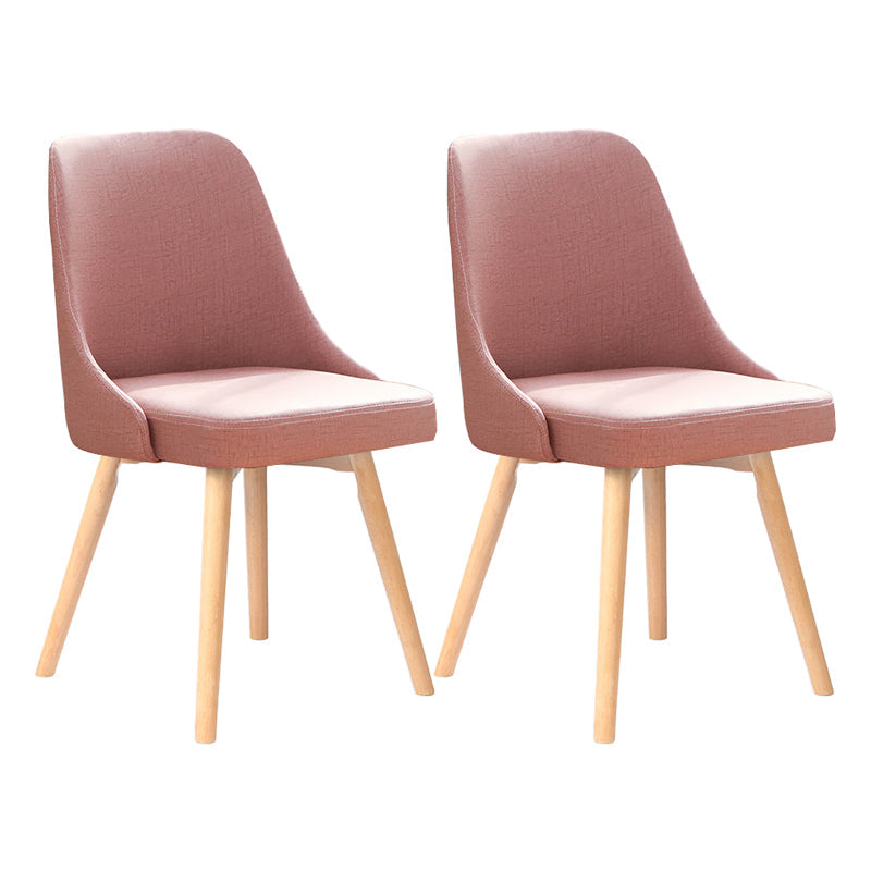 Scandinavian Beech Upholstered Side Chair Parsons Dining Chair for Home Natural Red 2 Piece Set Clearhalo ' kitchen&dining_furn' 'Dining Chairs' 'Dining Tables & Seating' 'dining_chair' 'furn' 'furn_dining_chair' 'Furniture' 'furniture_dining_chair' 'Kitchen & Dining Furniture' 'kitchen' 3598435