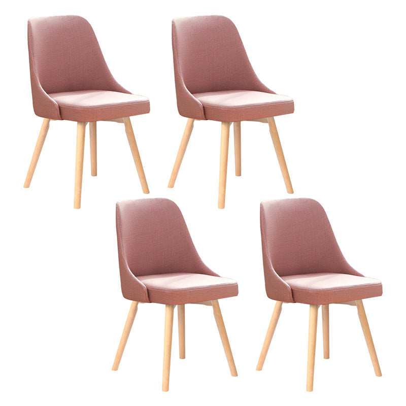 Scandinavian Beech Upholstered Side Chair Parsons Dining Chair for Home Natural Red 4 Piece Set Clearhalo ' kitchen&dining_furn' 'Dining Chairs' 'Dining Tables & Seating' 'dining_chair' 'furn' 'furn_dining_chair' 'Furniture' 'furniture_dining_chair' 'Kitchen & Dining Furniture' 'kitchen' 3598436