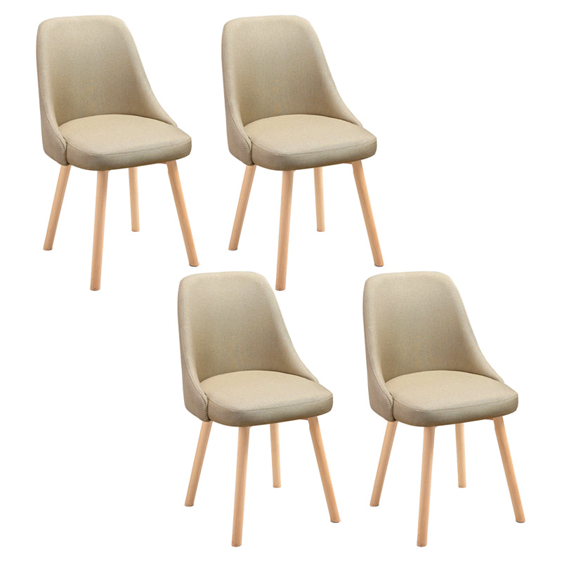 Scandinavian Beech Upholstered Side Chair Parsons Dining Chair for Home Natural Brown 4 Piece Set Clearhalo ' kitchen&dining_furn' 'Dining Chairs' 'Dining Tables & Seating' 'dining_chair' 'furn' 'furn_dining_chair' 'Furniture' 'furniture_dining_chair' 'Kitchen & Dining Furniture' 'kitchen' 3598439