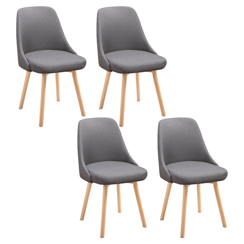 Scandinavian Beech Upholstered Side Chair Parsons Dining Chair for Home Natural Gray 4 Piece Set Clearhalo ' kitchen&dining_furn' 'Dining Chairs' 'Dining Tables & Seating' 'dining_chair' 'furn' 'furn_dining_chair' 'Furniture' 'furniture_dining_chair' 'Kitchen & Dining Furniture' 'kitchen' 3598442