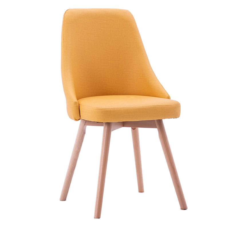 Scandinavian Beech Upholstered Side Chair Parsons Dining Chair for Home Natural Yellow 1 Piece Clearhalo ' kitchen&dining_furn' 'Dining Chairs' 'Dining Tables & Seating' 'dining_chair' 'furn' 'furn_dining_chair' 'Furniture' 'furniture_dining_chair' 'Kitchen & Dining Furniture' 'kitchen' 3598443