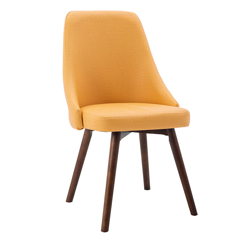 Scandinavian Beech Upholstered Side Chair Parsons Dining Chair for Home Walnut Yellow 1 Piece Clearhalo ' kitchen&dining_furn' 'Dining Chairs' 'Dining Tables & Seating' 'dining_chair' 'furn' 'furn_dining_chair' 'Furniture' 'furniture_dining_chair' 'Kitchen & Dining Furniture' 'kitchen' 3598446