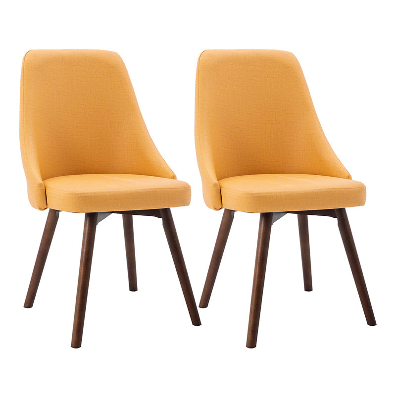Scandinavian Beech Upholstered Side Chair Parsons Dining Chair for Home Walnut Yellow 2 Piece Set Clearhalo ' kitchen&dining_furn' 'Dining Chairs' 'Dining Tables & Seating' 'dining_chair' 'furn' 'furn_dining_chair' 'Furniture' 'furniture_dining_chair' 'Kitchen & Dining Furniture' 'kitchen' 3598447