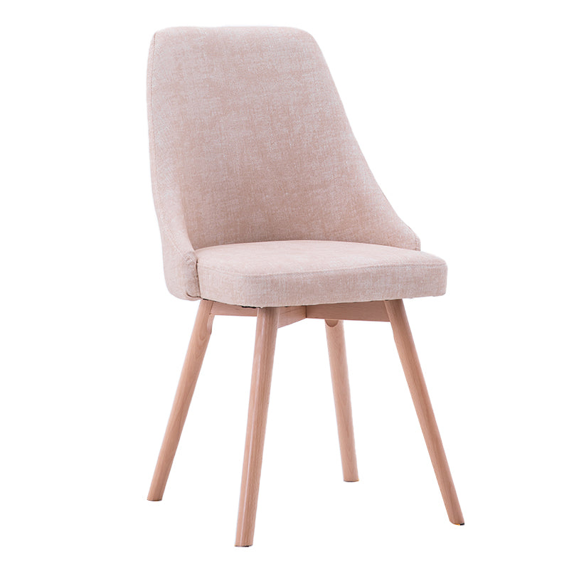 Scandinavian Beech Upholstered Side Chair Parsons Dining Chair for Home Natural Pink 1 Piece Clearhalo ' kitchen&dining_furn' 'Dining Chairs' 'Dining Tables & Seating' 'dining_chair' 'furn' 'furn_dining_chair' 'Furniture' 'furniture_dining_chair' 'Kitchen & Dining Furniture' 'kitchen' 3598449