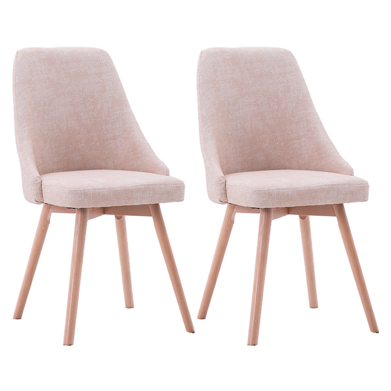 Scandinavian Beech Upholstered Side Chair Parsons Dining Chair for Home Natural Pink 2 Piece Set Clearhalo ' kitchen&dining_furn' 'Dining Chairs' 'Dining Tables & Seating' 'dining_chair' 'furn' 'furn_dining_chair' 'Furniture' 'furniture_dining_chair' 'Kitchen & Dining Furniture' 'kitchen' 3598450