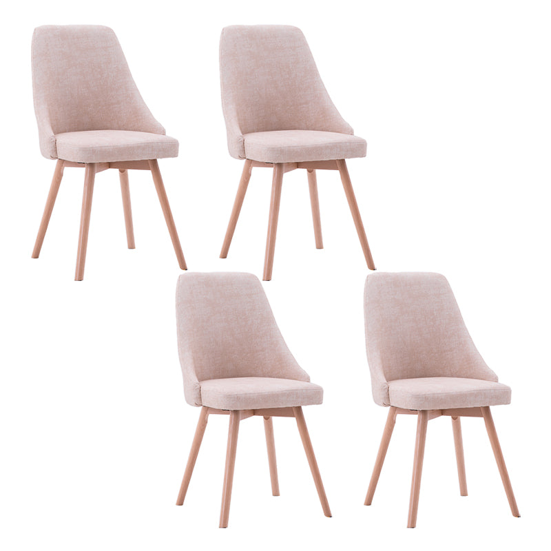 Scandinavian Beech Upholstered Side Chair Parsons Dining Chair for Home Natural Pink 4 Piece Set Clearhalo ' kitchen&dining_furn' 'Dining Chairs' 'Dining Tables & Seating' 'dining_chair' 'furn' 'furn_dining_chair' 'Furniture' 'furniture_dining_chair' 'Kitchen & Dining Furniture' 'kitchen' 3598451