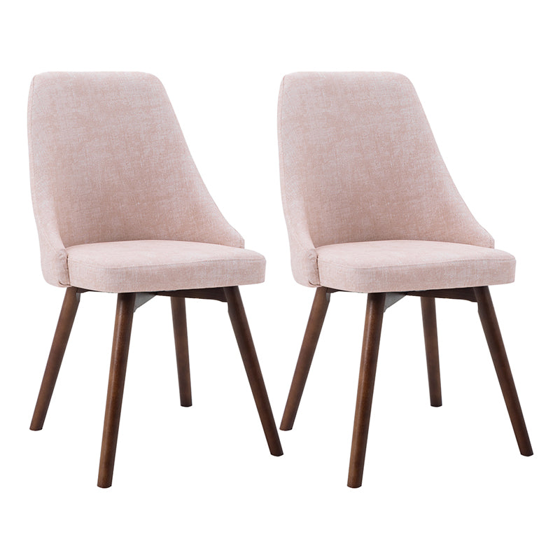 Scandinavian Beech Upholstered Side Chair Parsons Dining Chair for Home Walnut Pink 2 Piece Set Clearhalo ' kitchen&dining_furn' 'Dining Chairs' 'Dining Tables & Seating' 'dining_chair' 'furn' 'furn_dining_chair' 'Furniture' 'furniture_dining_chair' 'Kitchen & Dining Furniture' 'kitchen' 3598459
