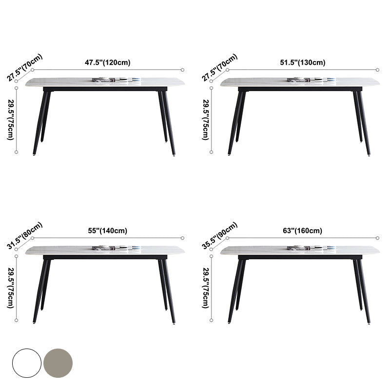 Sintered Stone Modern Dining Table Rectangle Table with 4 Legs for Home Clearhalo ' dining_table' 'Dining Tables & Seating' 'Dining Tables' 'furn' 'furn_dining_table' 'Furniture' 'furniture_dining_table' 'Kitchen & Dining Furniture' 'kitchen&dining_furn' 'kitchen' 'kitchen_dining_table' 3598479