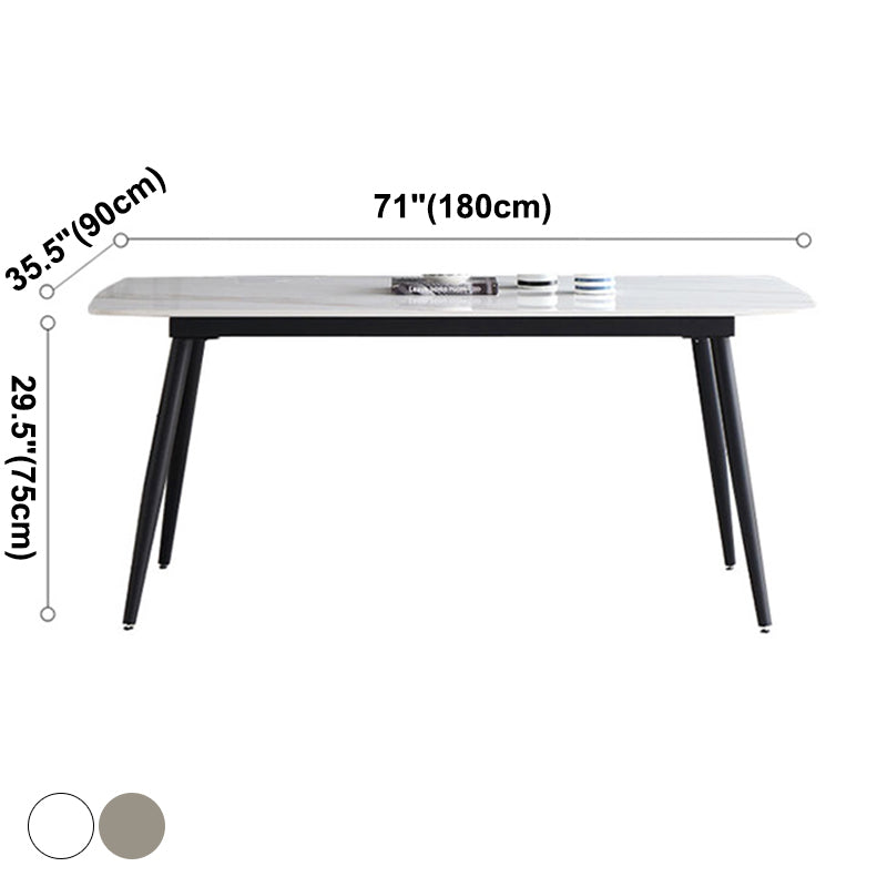 Sintered Stone Modern Dining Table Rectangle Table with 4 Legs for Home Clearhalo ' dining_table' 'Dining Tables & Seating' 'Dining Tables' 'furn' 'furn_dining_table' 'Furniture' 'furniture_dining_table' 'Kitchen & Dining Furniture' 'kitchen&dining_furn' 'kitchen' 'kitchen_dining_table' 3598480