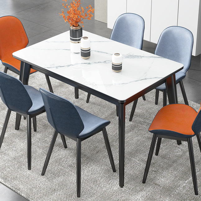 Rectangle Grey Tone Dining Table Sintered Stone Table Modern with 4 Legs Pedestal Clearhalo ' dining_table' 'Dining Tables & Seating' 'Dining Tables' 'furn' 'furn_dining_table' 'Furniture' 'furniture_dining_table' 'Kitchen & Dining Furniture' 'kitchen&dining_furn' 'kitchen' 'kitchen_dining_table' 3598484
