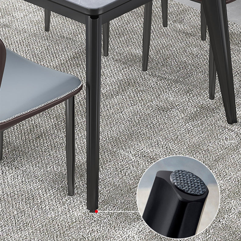 Rectangle Grey Tone Dining Table Sintered Stone Table Modern with 4 Legs Pedestal Clearhalo ' dining_table' 'Dining Tables & Seating' 'Dining Tables' 'furn' 'furn_dining_table' 'Furniture' 'furniture_dining_table' 'Kitchen & Dining Furniture' 'kitchen&dining_furn' 'kitchen' 'kitchen_dining_table' 3598489