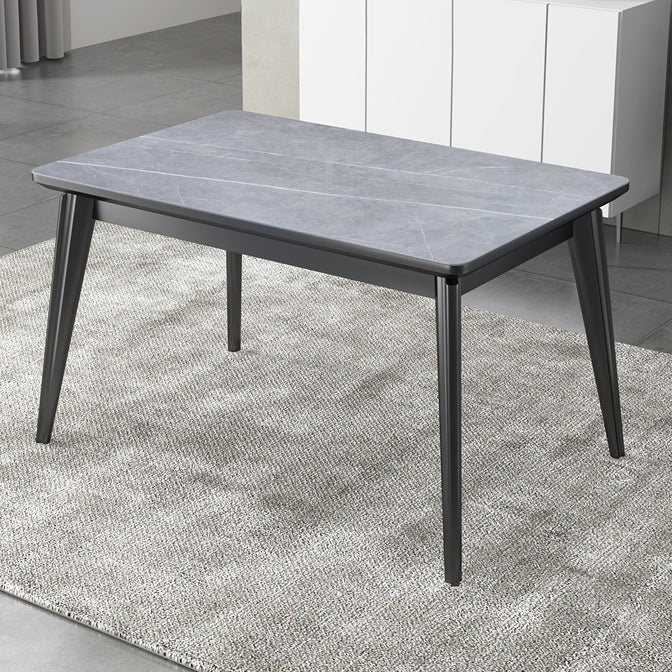 Rectangle Grey Tone Dining Table Sintered Stone Table Modern with 4 Legs Pedestal Clearhalo ' dining_table' 'Dining Tables & Seating' 'Dining Tables' 'furn' 'furn_dining_table' 'Furniture' 'furniture_dining_table' 'Kitchen & Dining Furniture' 'kitchen&dining_furn' 'kitchen' 'kitchen_dining_table' 3598491