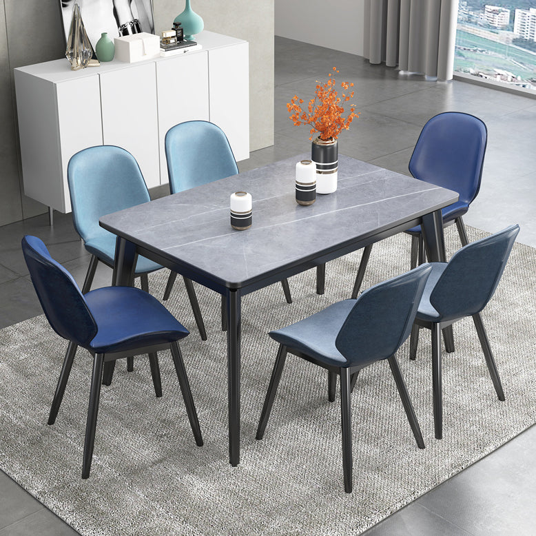 Rectangle Grey Tone Dining Table Sintered Stone Table Modern with 4 Legs Pedestal Clearhalo ' dining_table' 'Dining Tables & Seating' 'Dining Tables' 'furn' 'furn_dining_table' 'Furniture' 'furniture_dining_table' 'Kitchen & Dining Furniture' 'kitchen&dining_furn' 'kitchen' 'kitchen_dining_table' 3598495