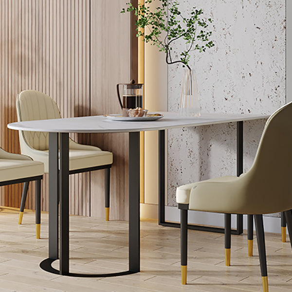 Contemporary Dining Table Sintered Stone Table with Sled Base for Dining Clearhalo ' dining_table' 'Dining Tables & Seating' 'Dining Tables' 'furn' 'furn_dining_table' 'Furniture' 'furniture_dining_table' 'Kitchen & Dining Furniture' 'kitchen&dining_furn' 'kitchen' 'kitchen_dining_table' 3598499