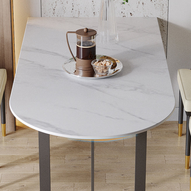 Contemporary Dining Table Sintered Stone Table with Sled Base for Dining Clearhalo ' dining_table' 'Dining Tables & Seating' 'Dining Tables' 'furn' 'furn_dining_table' 'Furniture' 'furniture_dining_table' 'Kitchen & Dining Furniture' 'kitchen&dining_furn' 'kitchen' 'kitchen_dining_table' 3598504