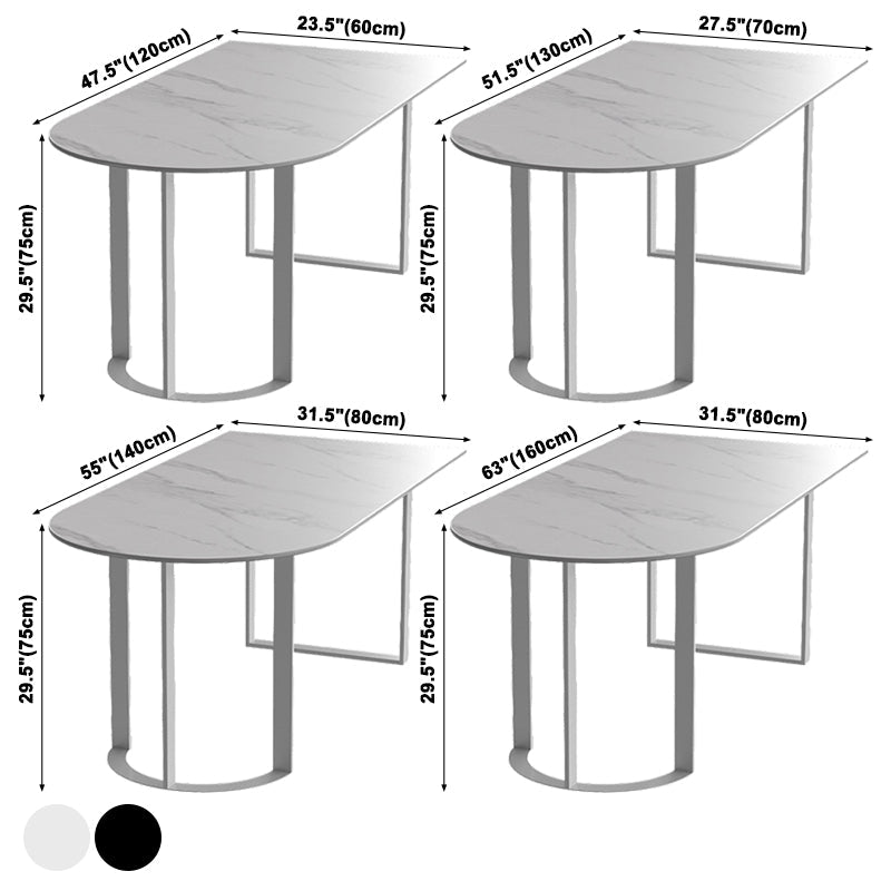 Contemporary Dining Table Sintered Stone Table with Sled Base for Dining Clearhalo ' dining_table' 'Dining Tables & Seating' 'Dining Tables' 'furn' 'furn_dining_table' 'Furniture' 'furniture_dining_table' 'Kitchen & Dining Furniture' 'kitchen&dining_furn' 'kitchen' 'kitchen_dining_table' 3598506