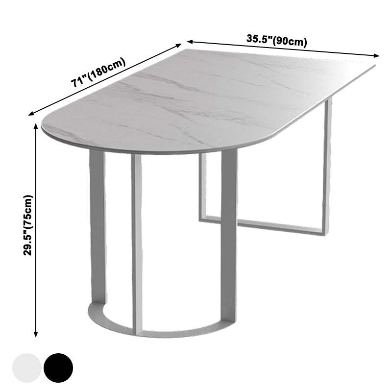 Contemporary Dining Table Sintered Stone Table with Sled Base for Dining Clearhalo ' dining_table' 'Dining Tables & Seating' 'Dining Tables' 'furn' 'furn_dining_table' 'Furniture' 'furniture_dining_table' 'Kitchen & Dining Furniture' 'kitchen&dining_furn' 'kitchen' 'kitchen_dining_table' 3598507