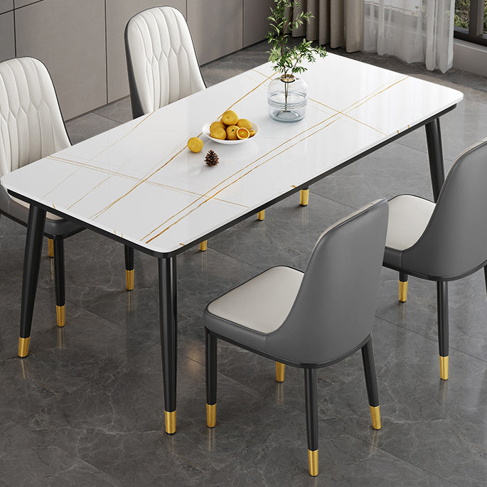 Contemporary style Rectangle Dining Table Stone Furniture for Dining Room Clearhalo ' dining_table' 'Dining Tables & Seating' 'Dining Tables' 'furn' 'furn_dining_table' 'Furniture' 'furniture_dining_table' 'Kitchen & Dining Furniture' 'kitchen&dining_furn' 'kitchen' 'kitchen_dining_table' 3598529