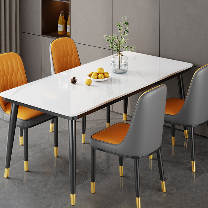 Contemporary style Rectangle Dining Table Stone Furniture for Dining Room Clearhalo ' dining_table' 'Dining Tables & Seating' 'Dining Tables' 'furn' 'furn_dining_table' 'Furniture' 'furniture_dining_table' 'Kitchen & Dining Furniture' 'kitchen&dining_furn' 'kitchen' 'kitchen_dining_table' 3598533