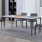 Rectangle 4 Legs Modern Dining Table Two-Color Fixed Table with Sintered Stone Clearhalo ' dining_table' 'Dining Tables & Seating' 'Dining Tables' 'furn' 'furn_dining_table' 'Furniture' 'furniture_dining_table' 'Kitchen & Dining Furniture' 'kitchen&dining_furn' 'kitchen' 'kitchen_dining_table' 3598537