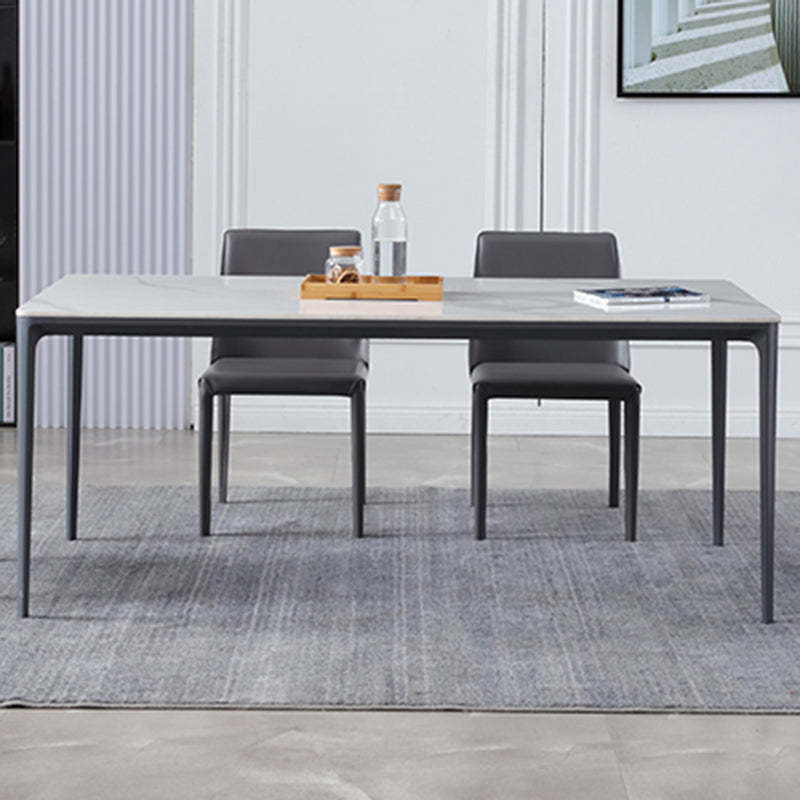 Rectangle 4 Legs Modern Dining Table Two-Color Fixed Table with Sintered Stone Clearhalo ' dining_table' 'Dining Tables & Seating' 'Dining Tables' 'furn' 'furn_dining_table' 'Furniture' 'furniture_dining_table' 'Kitchen & Dining Furniture' 'kitchen&dining_furn' 'kitchen' 'kitchen_dining_table' 3598538