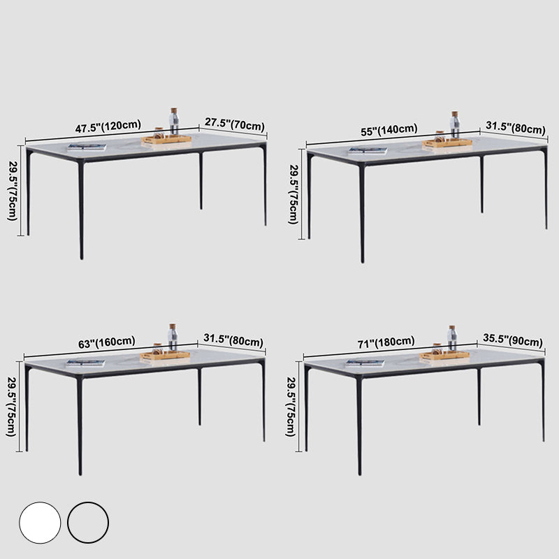 Rectangle 4 Legs Modern Dining Table Two-Color Fixed Table with Sintered Stone Clearhalo ' dining_table' 'Dining Tables & Seating' 'Dining Tables' 'furn' 'furn_dining_table' 'Furniture' 'furniture_dining_table' 'Kitchen & Dining Furniture' 'kitchen&dining_furn' 'kitchen' 'kitchen_dining_table' 3598544