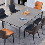 Rectangle 4 Legs Modern Dining Table Two-Color Fixed Table with Sintered Stone Clearhalo ' dining_table' 'Dining Tables & Seating' 'Dining Tables' 'furn' 'furn_dining_table' 'Furniture' 'furniture_dining_table' 'Kitchen & Dining Furniture' 'kitchen&dining_furn' 'kitchen' 'kitchen_dining_table' 3598545